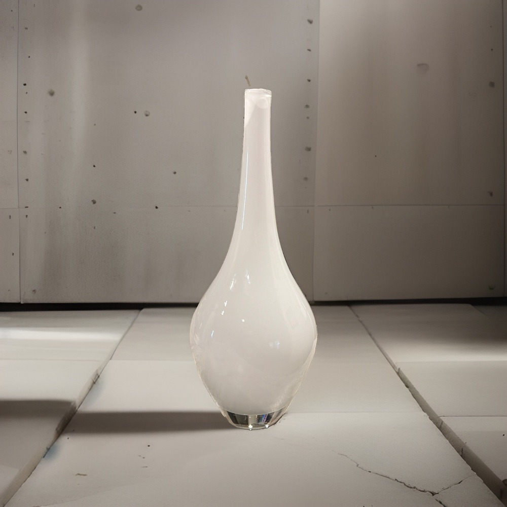 Vtg 90's IKEA Salong 12" Vase White Art Glass By Johanna Jelinek Retired